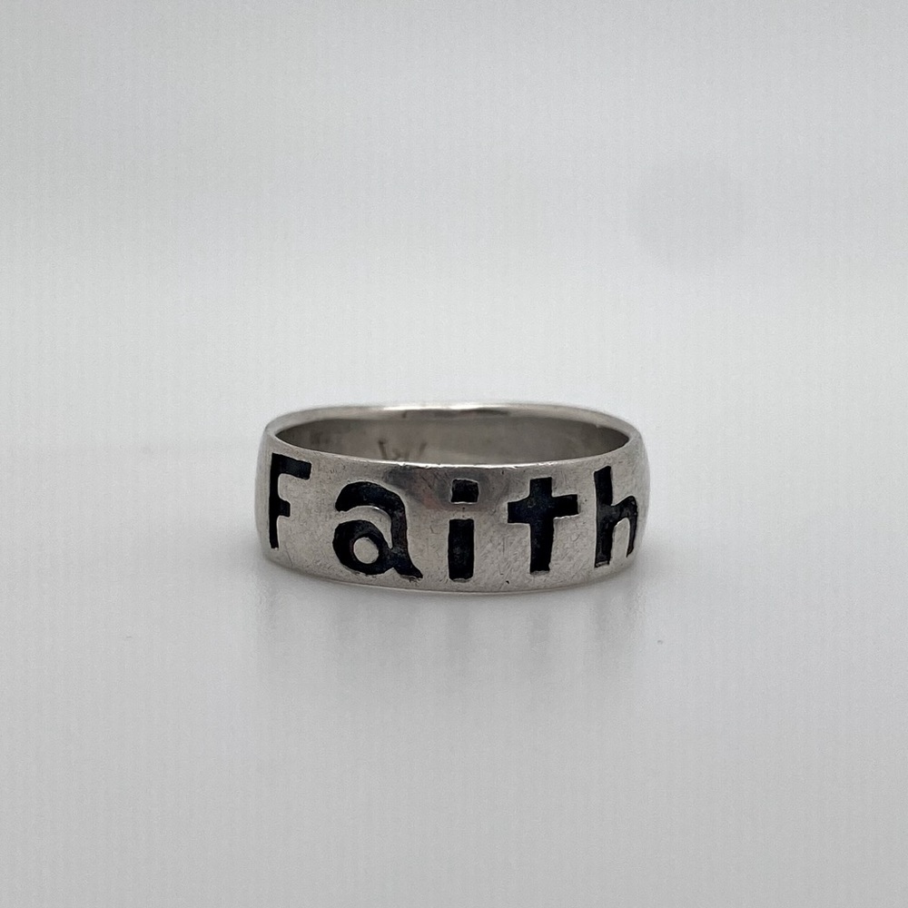 Sterling Silver 925 Faith Ring Size 5.75